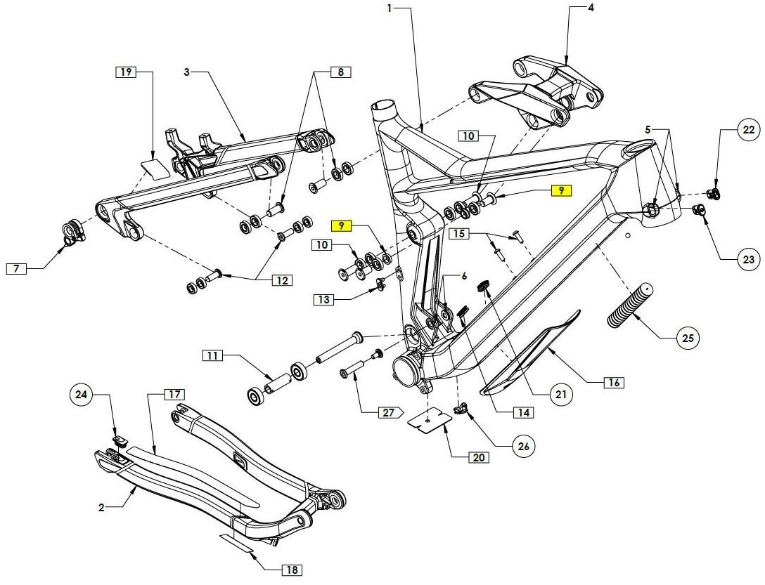 CUBE Bearing Pivot Set Link To Shock 10497 - Isle Of Man Shipping