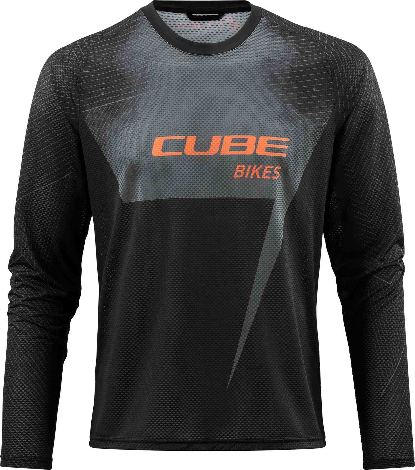 CUBE Edge Rundhalstrikot L/S Schwarz/Orange