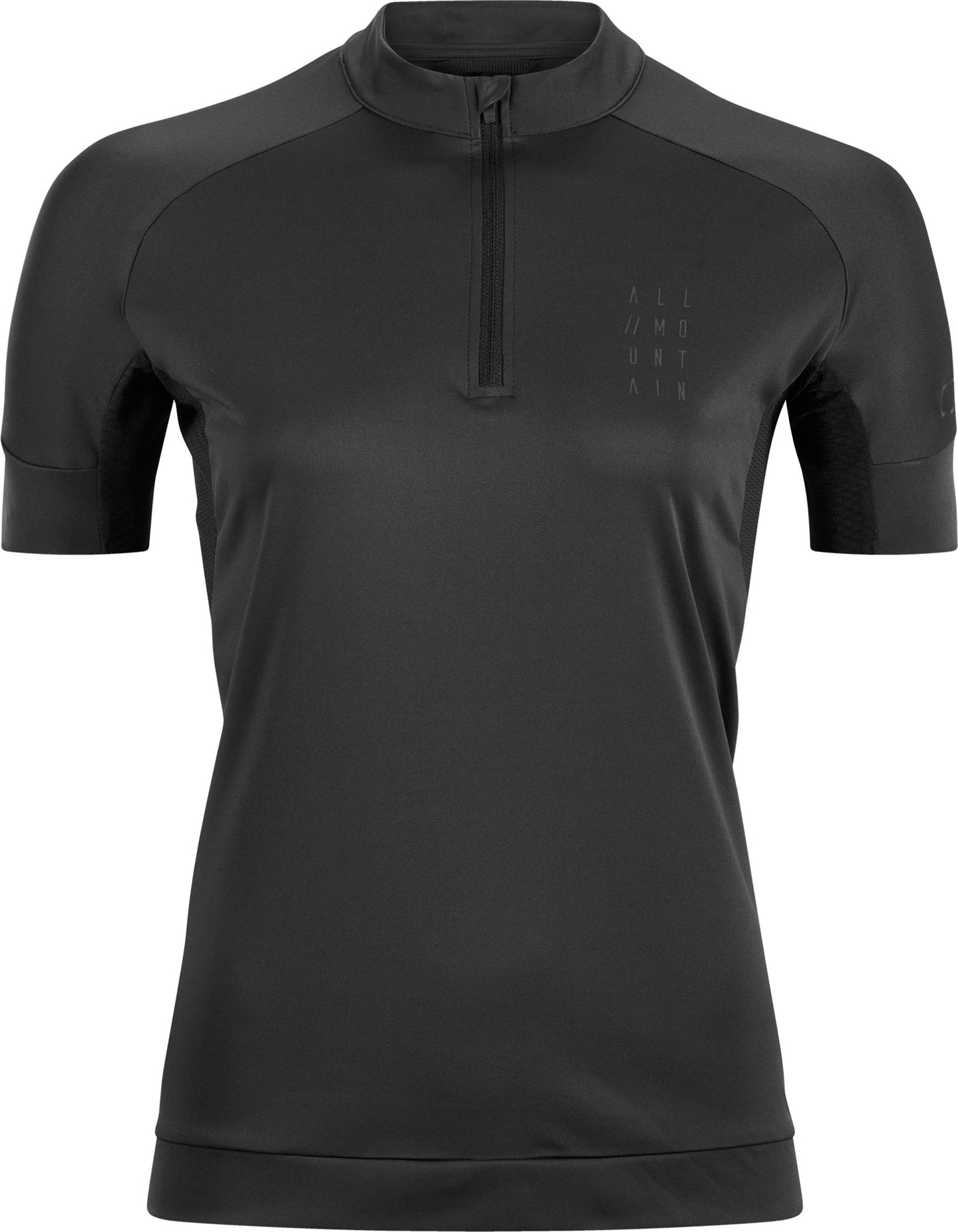 Camiseta CUBE Am Ws de manga corta con media cremallera, color negro