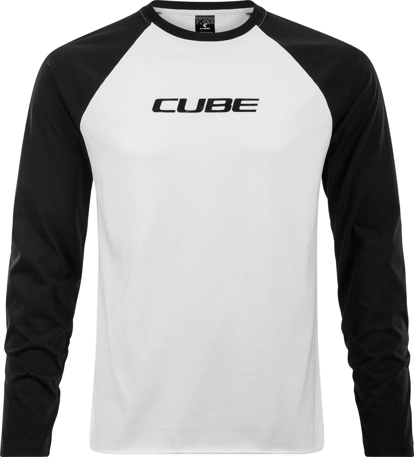 Camiseta de manga larga orgánica CUBE negra/blanca