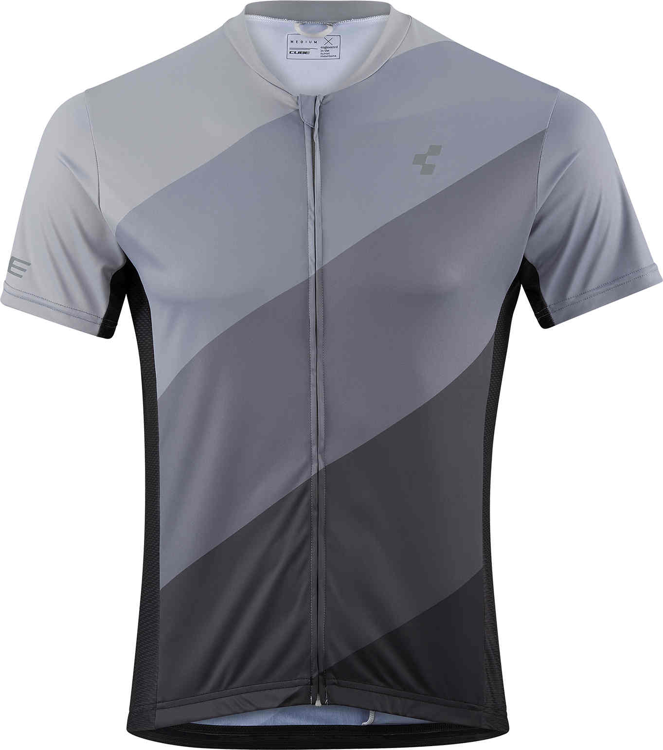 CUBE Tour Trikot Full Zip Grau Muster