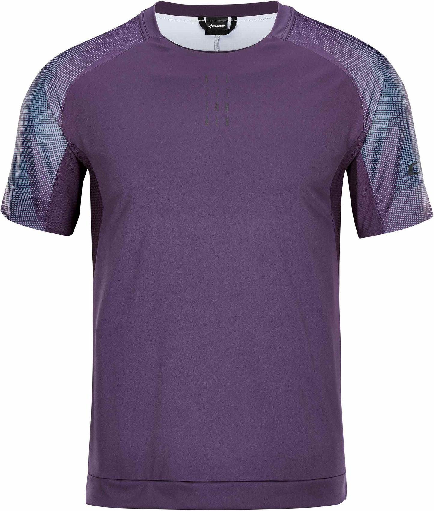 Jersey de cuello redondo CUBE ATX de manga corta color ciruela