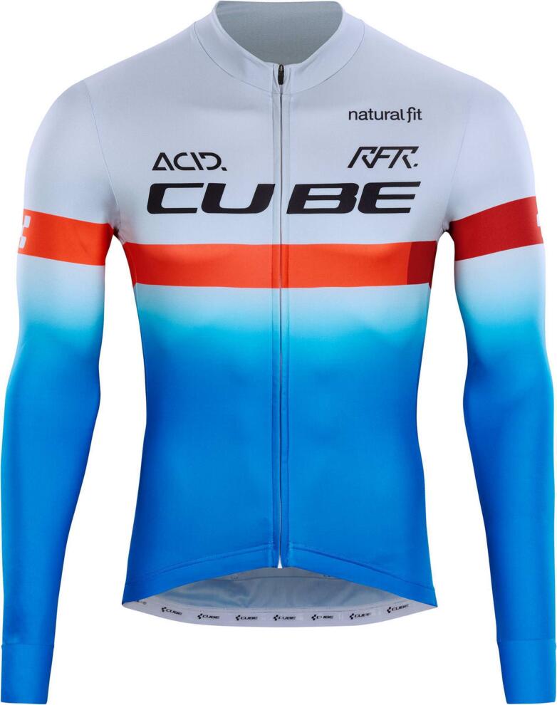 CUBE Teamline Trikot L/S Blau/Rot/Grau