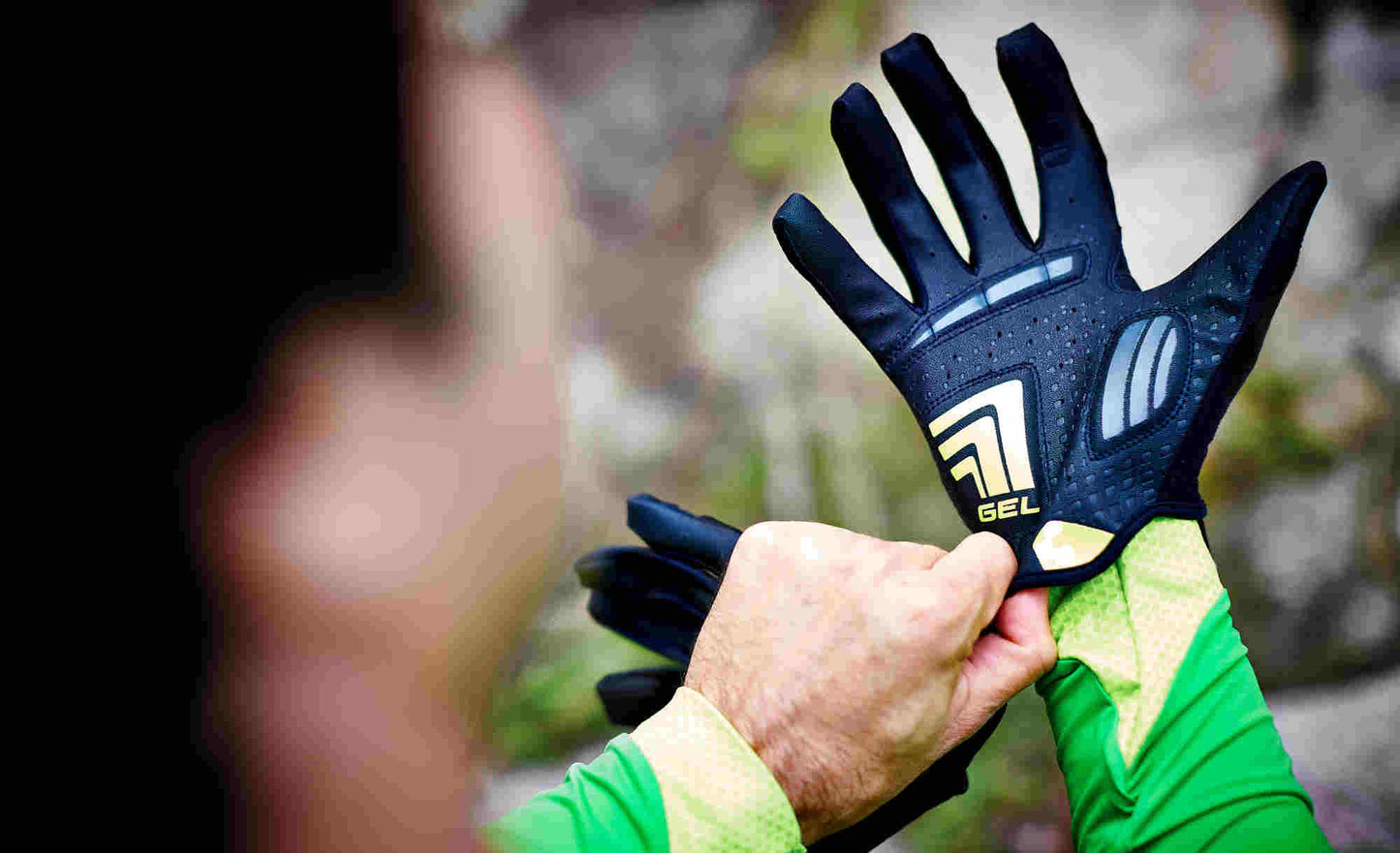 CUBE Natural Fit Handschuhe Touch Langfinger Lime/Schwarz