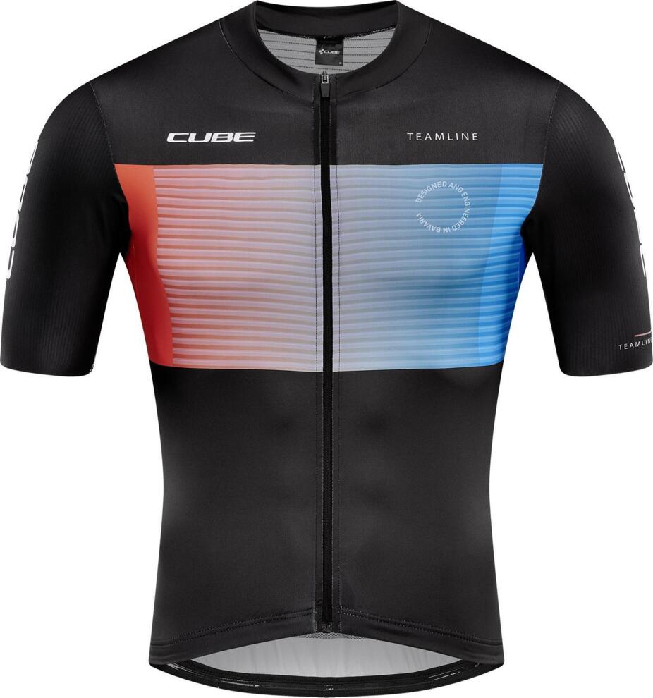 CUBE Teamline Trikot S/S Schwarz/Blau/Rot