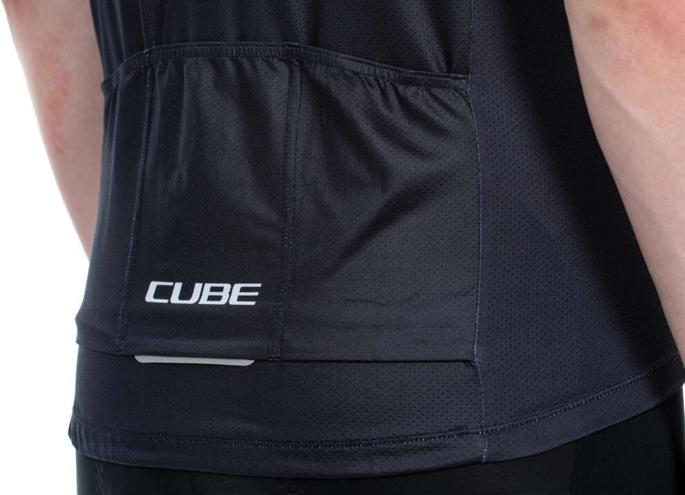 CUBE Teamline Trikot Cmpt S/S Schwarz/Blau/Grau