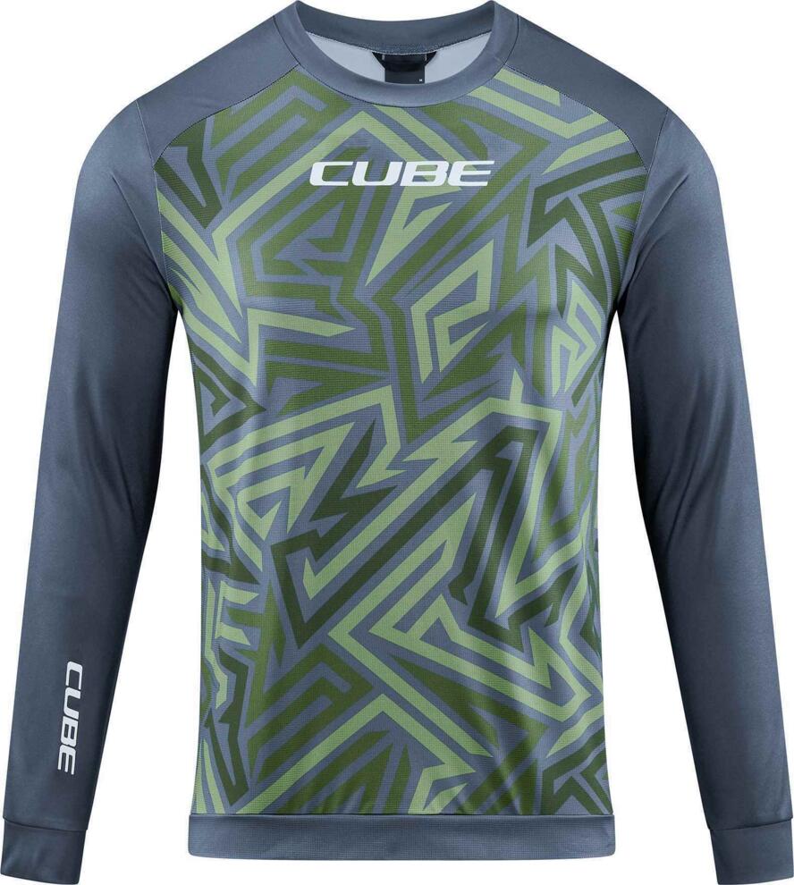CUBE Atx Round Neck Jersey Tm L/S Oliv/Grau