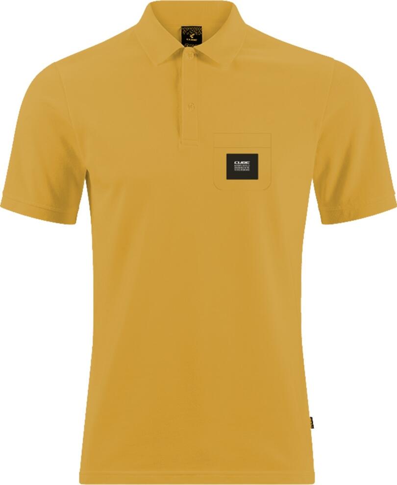 Camiseta polo orgánica CUBE Gty Fit amarilla