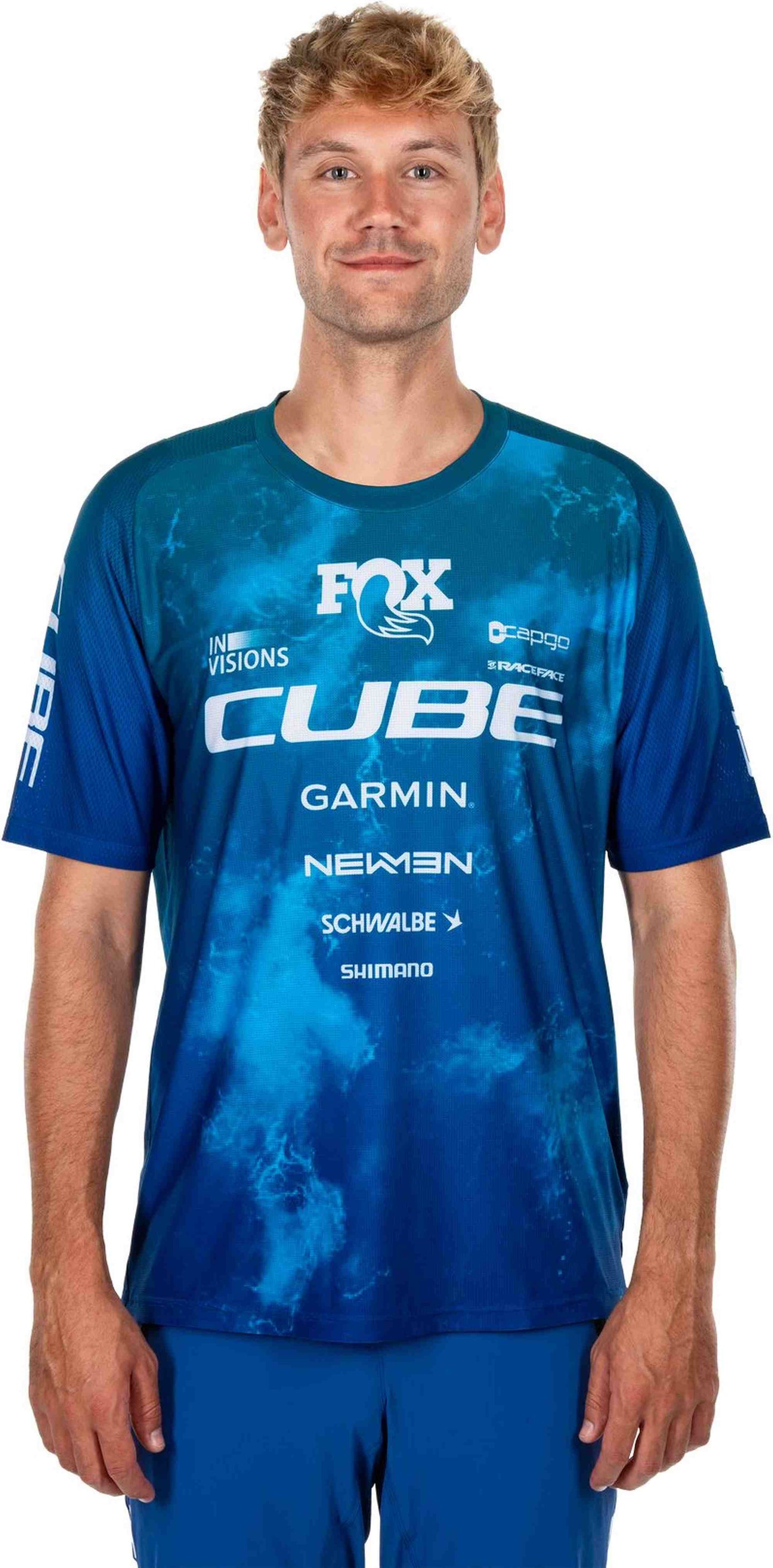 CUBE MTB JERSEY X ACTIONTEAM S/S BLUE/GREEN S