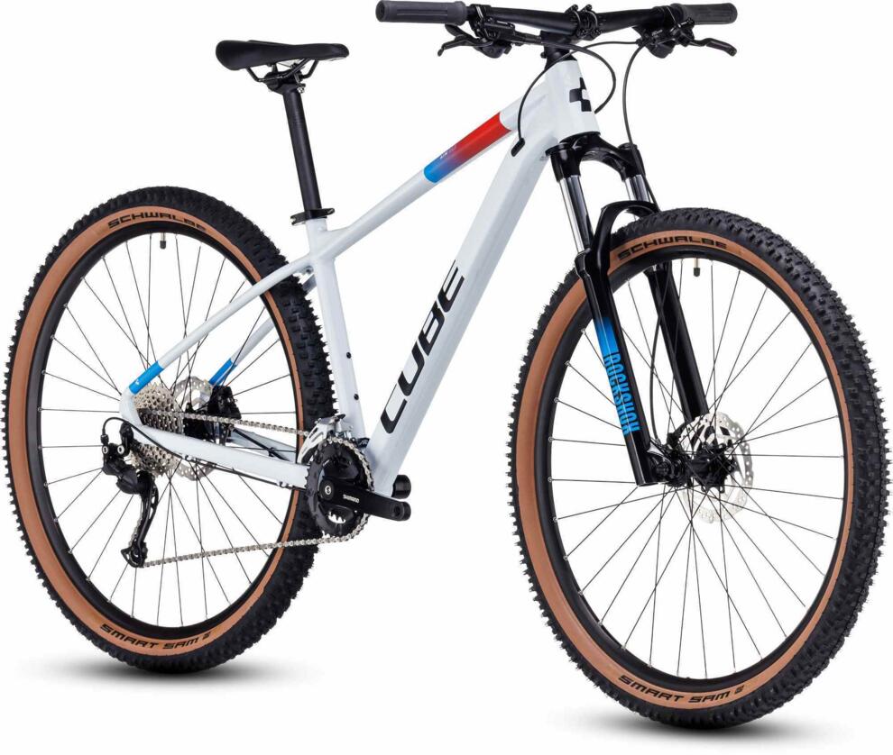 cube fahrrad aktie CUBE Aim Slx Weiß/Blau/Rot – Mcrbikes