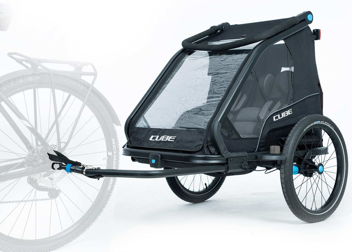 Eje pasante ACID M12X1.0 142-148 mm para remolque de niños, color negro