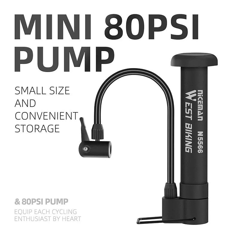 Portable Bike Pump 80 PSI West Biking – Mcrbikes