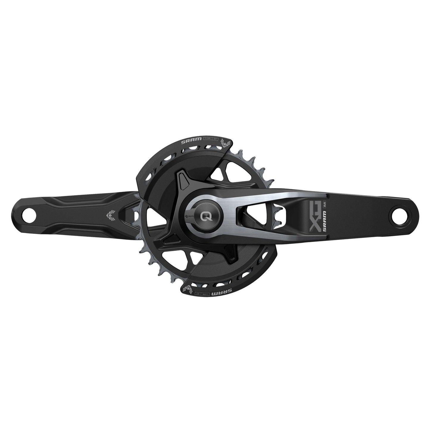 SRAM Crankset Powermeter X0 Eagle Spindle Q174 55mm Chainline Dub MTB Wide Black 2-Guards 32T T-Type (BB Not Included)