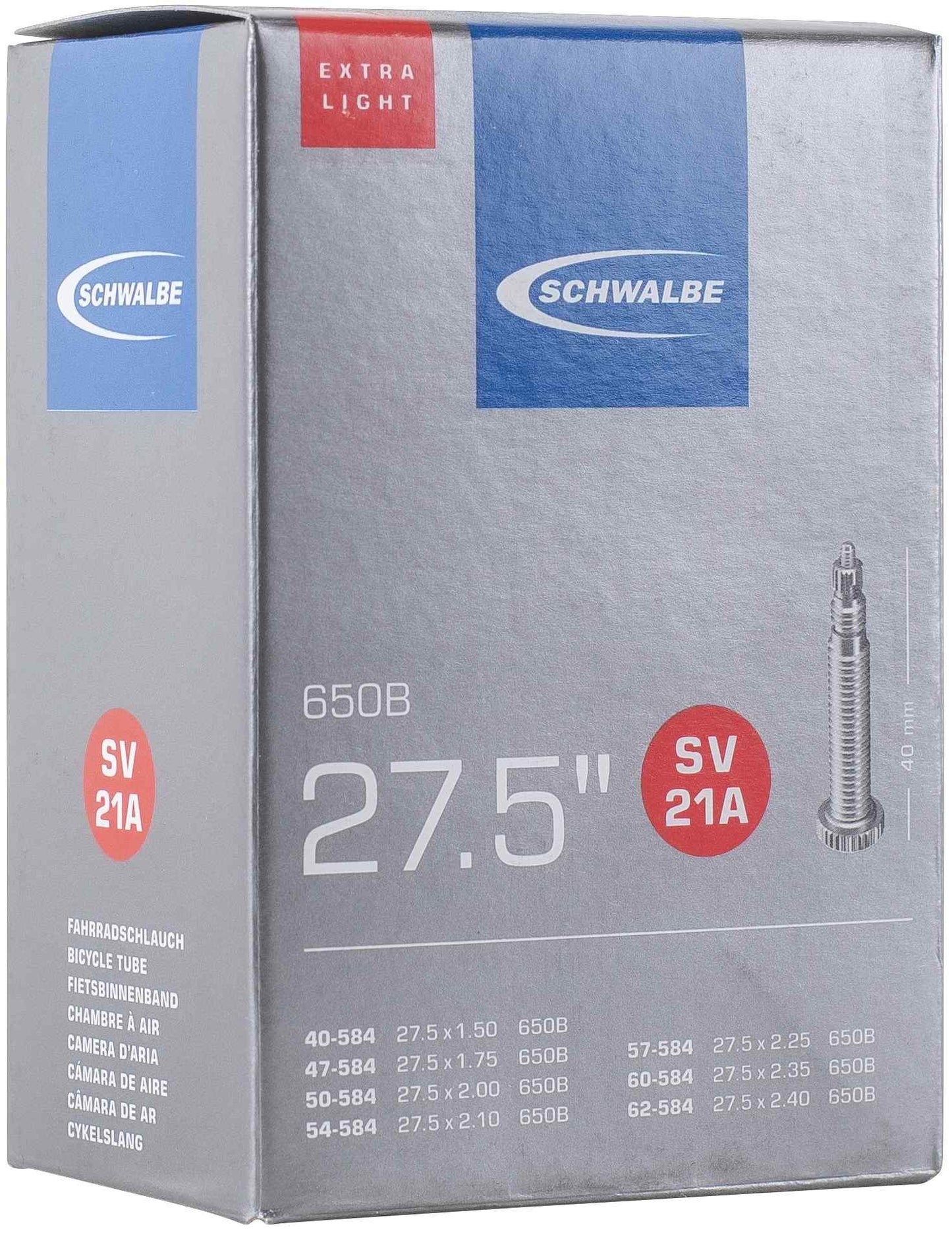 SCHWALBE SCHLAUCH SV20 XLIGHT 18/25-622/630 50mm