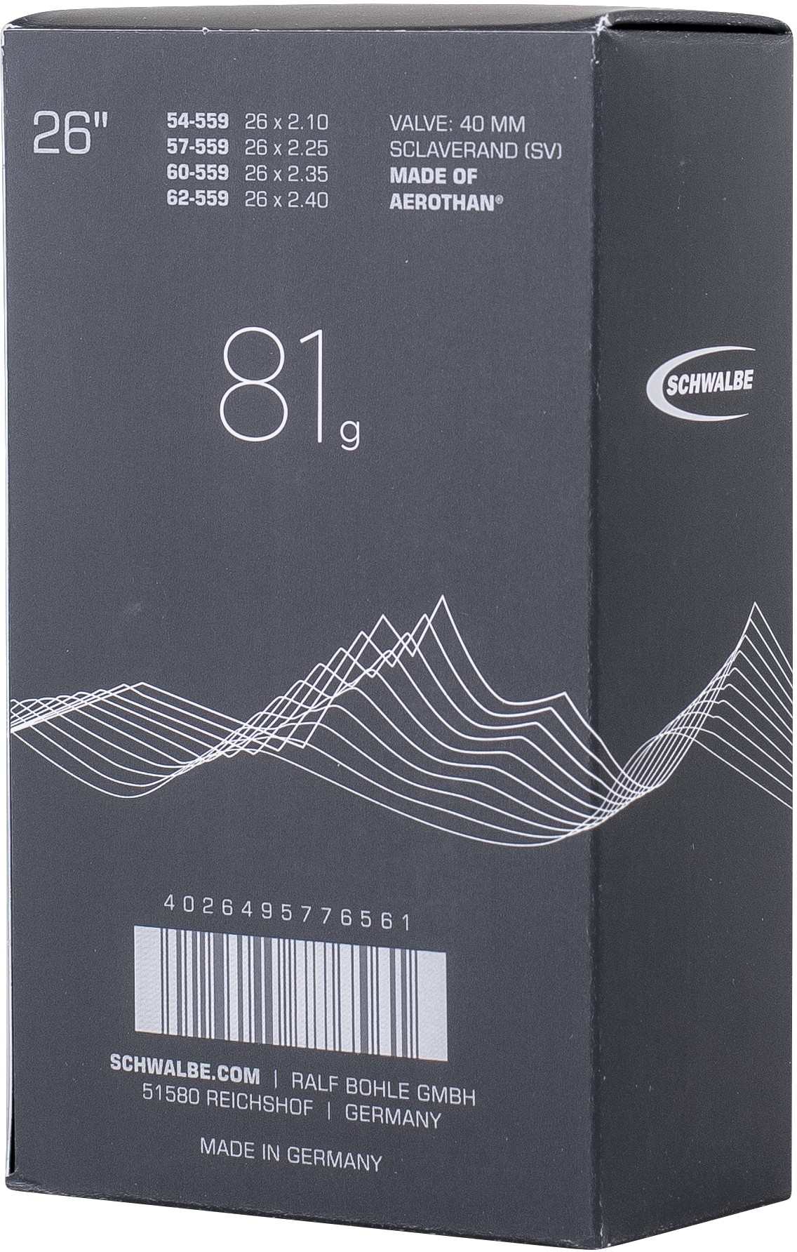 Schwalbe Inner Tube Sv13E Aerothan 54/62-559 40Mm