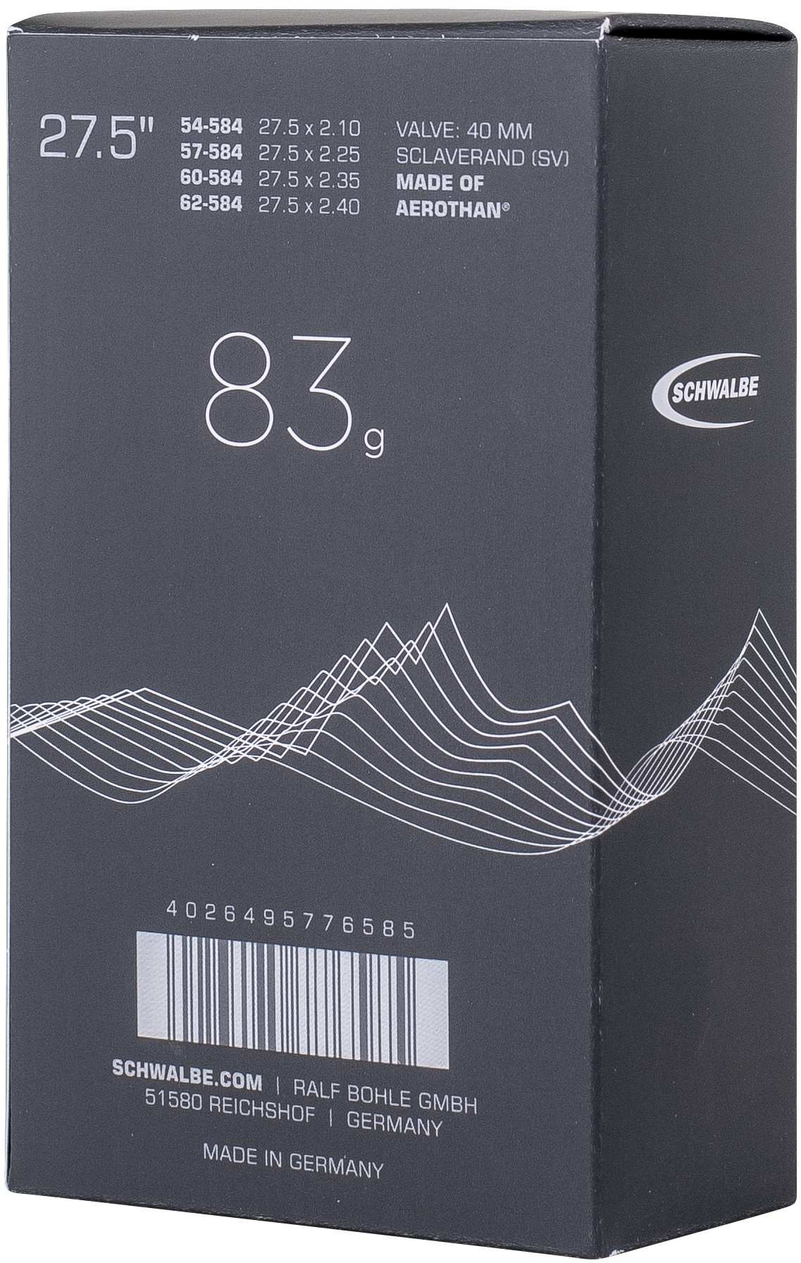 Schwalbe Inner Tube Sv21E Aerothan 54/62-584 40Mm