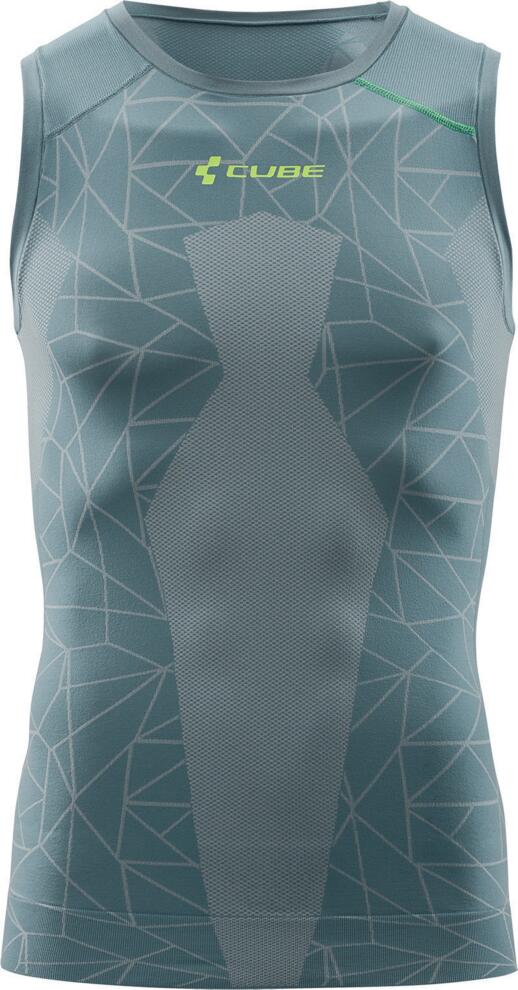 CUBE Baselayer Race Be Cool Sleeveless Gry/Grn