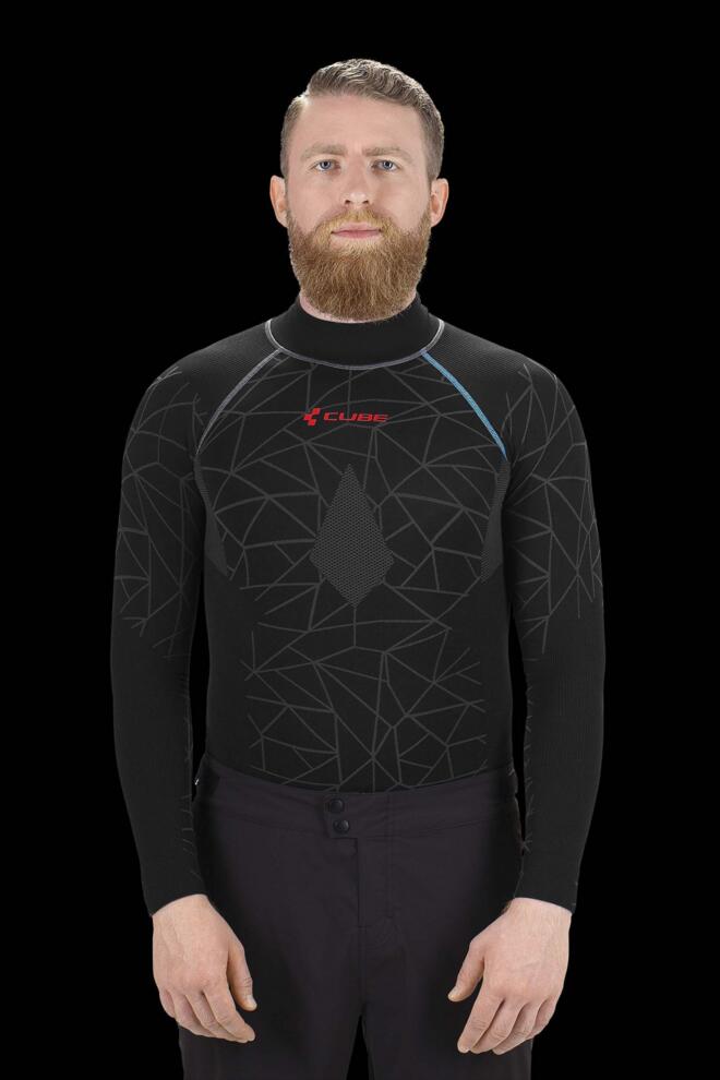Camiseta interior de manga larga CUBE Race Be Warm negra
