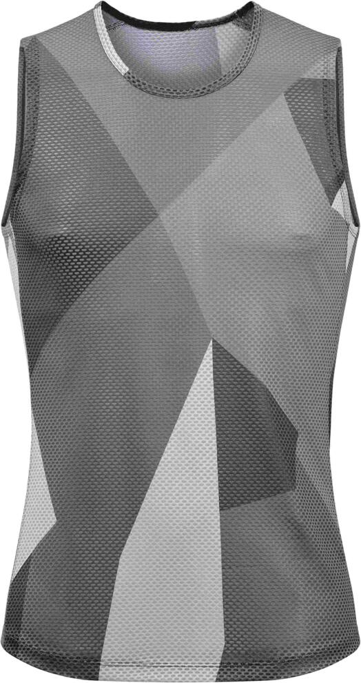 Camiseta de capa base CUBE de malla sin mangas con camuflaje gris