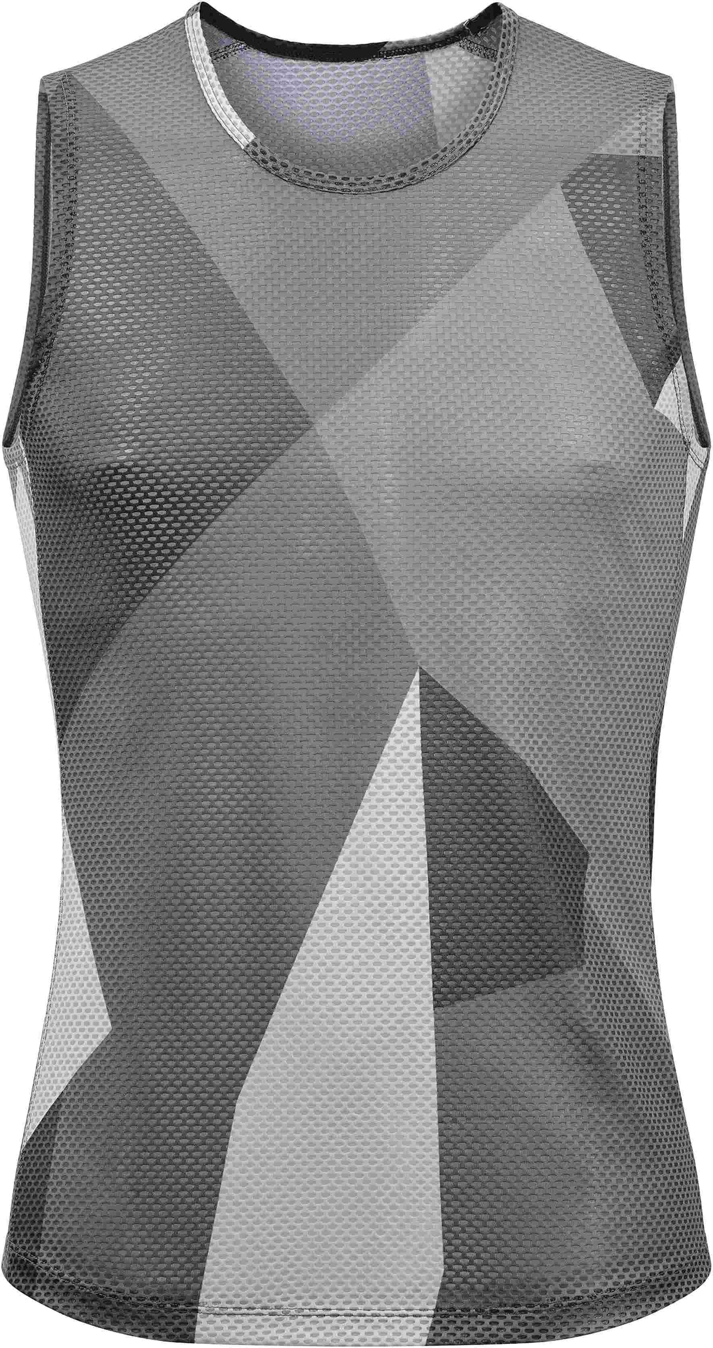 Camiseta de capa base CUBE de malla sin mangas con camuflaje gris