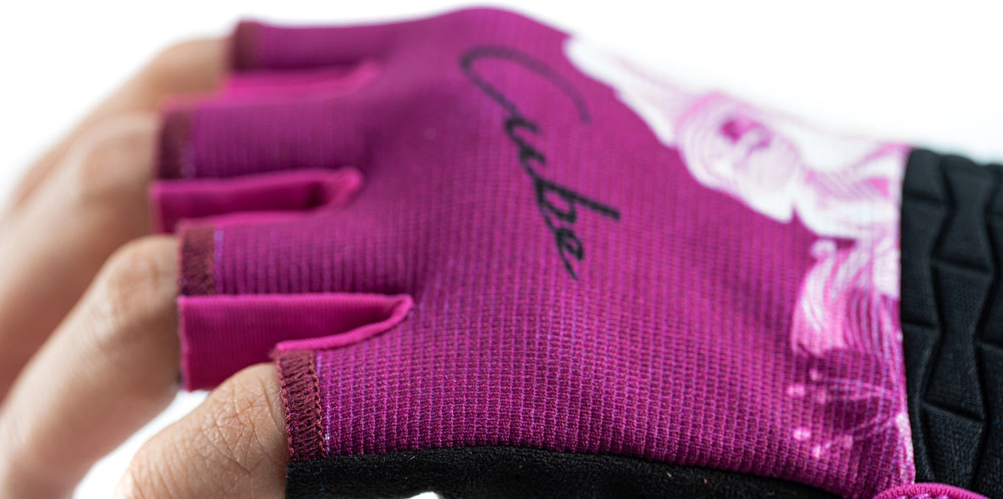 Guantes CUBE Performance Junior de dedos cortos color rosa