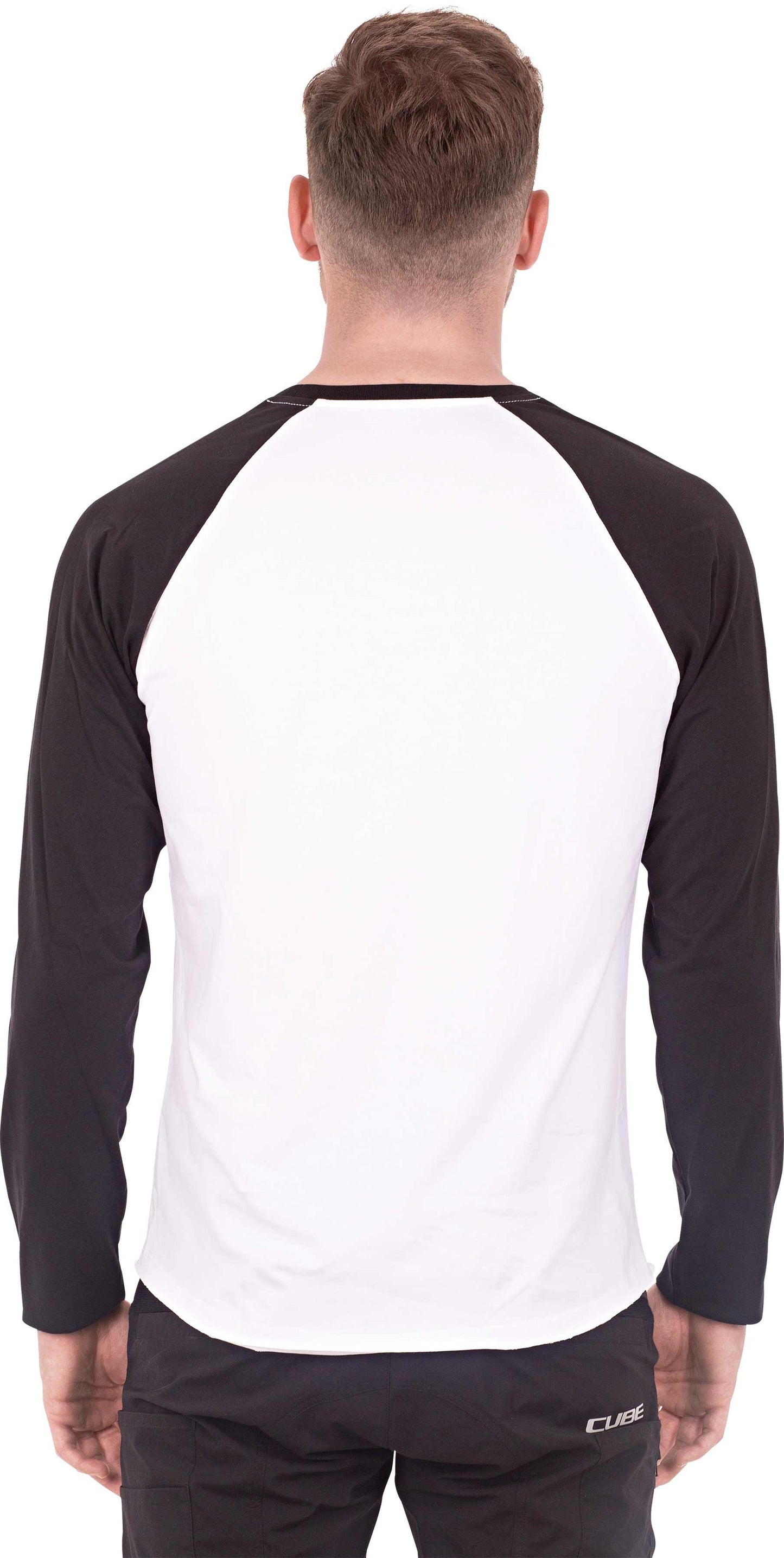 Camiseta de manga larga orgánica CUBE negra/blanca
