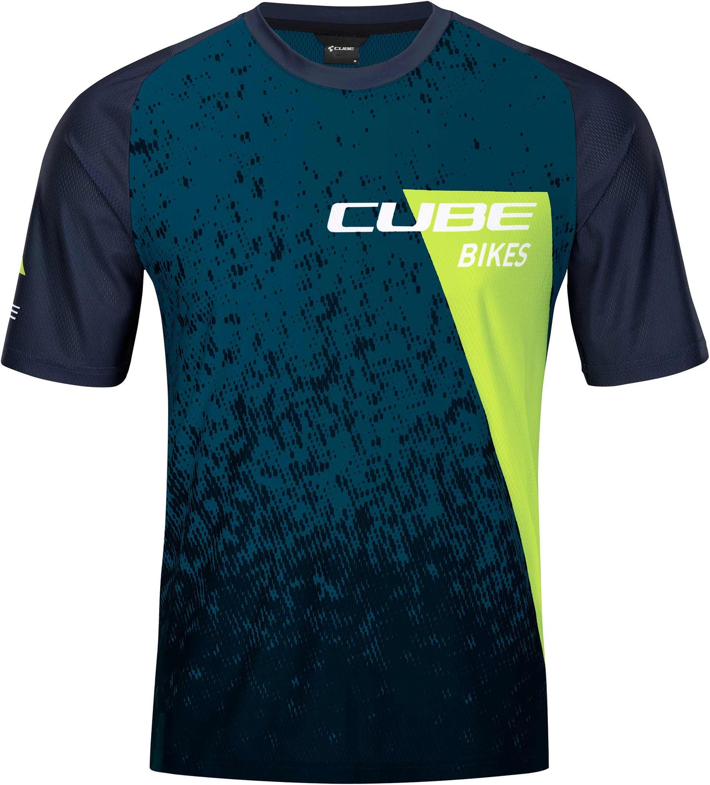 CUBE Edge Rundhalstrikot S/S Blau/Limette
