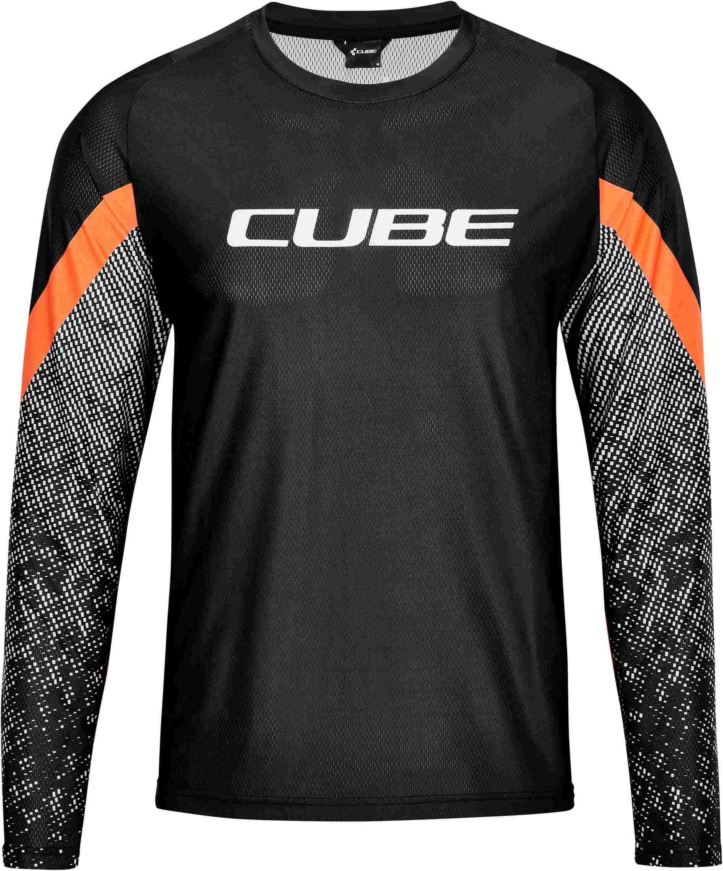 CUBE Edge Rundhalstrikot L/S Schwarz/Orange