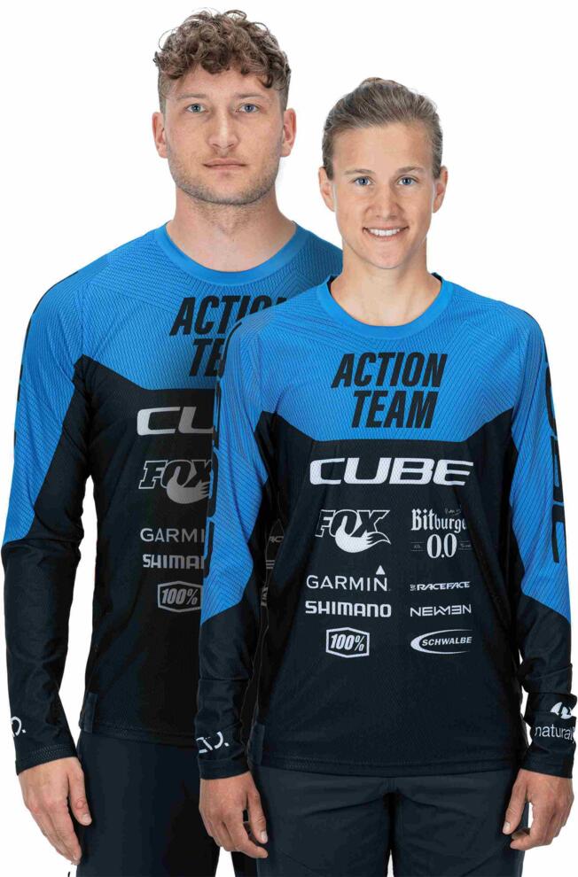 CUBE Edge Rundhalstrikot L/SX Action Team