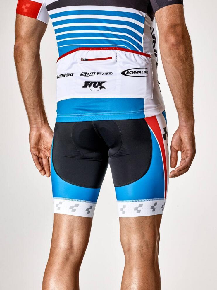 Culotte con tirantes CUBE Teamline blanco/azul/rojo