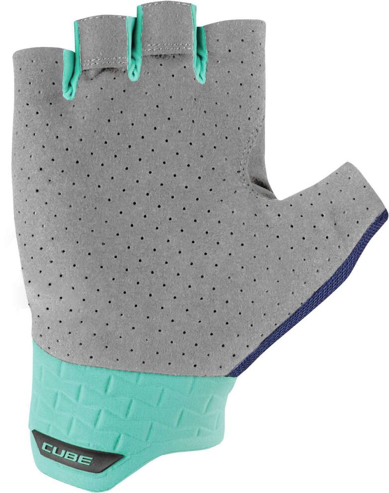 Guantes CUBE Performance de dedos cortos en azul y menta