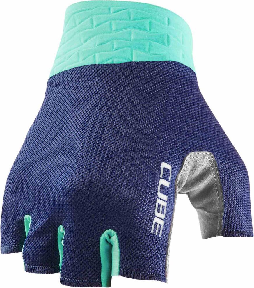 Guantes CUBE Performance de dedos cortos en azul y menta