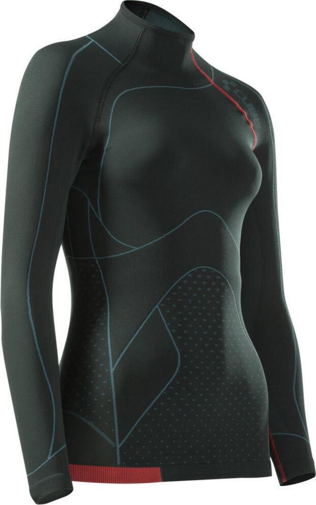 CUBE Wls Baselayer Cold L/S Blackline Schwarz/Grau/Rot