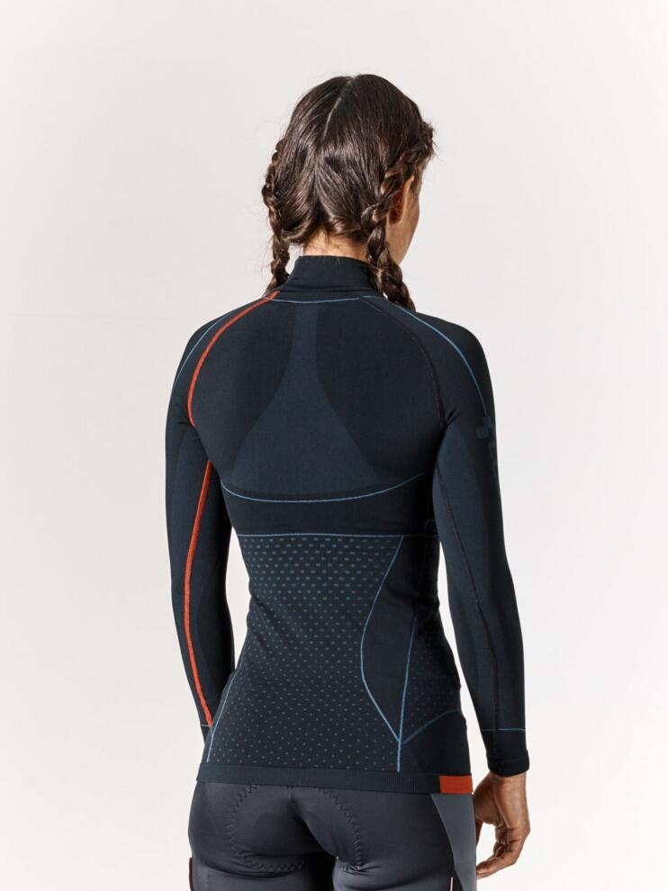 CUBE Wls Baselayer Cold L/S Blackline Schwarz/Grau/Rot