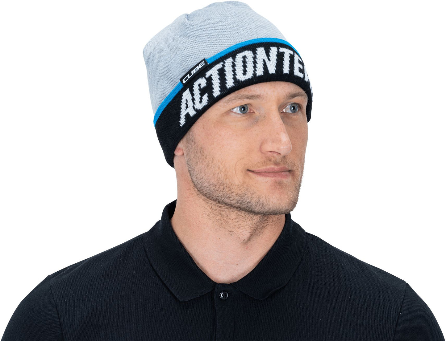 CUBE Beanie Edge X Actionteam Grau/Blau Einheitsgröße