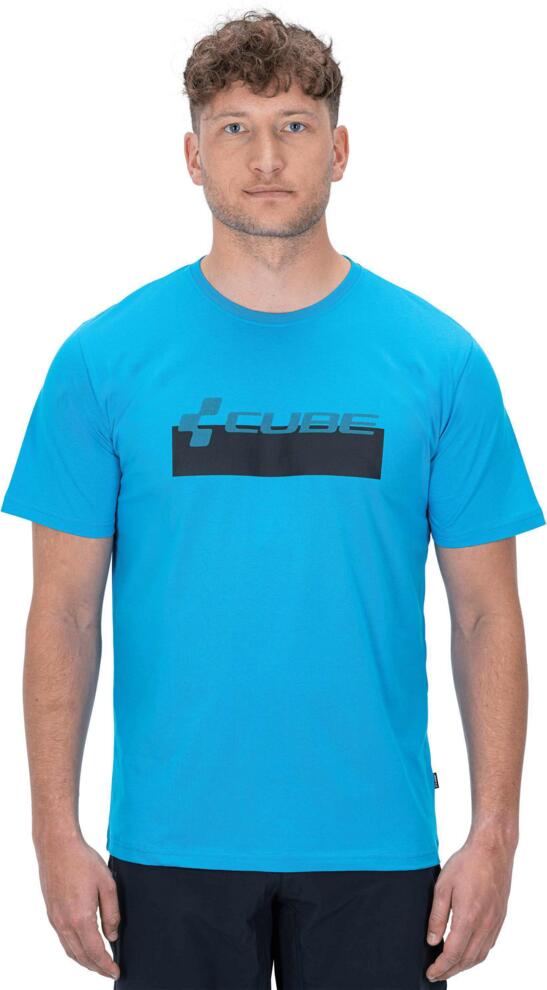 CUBE Organic T-Shirt Logo Dots Blau