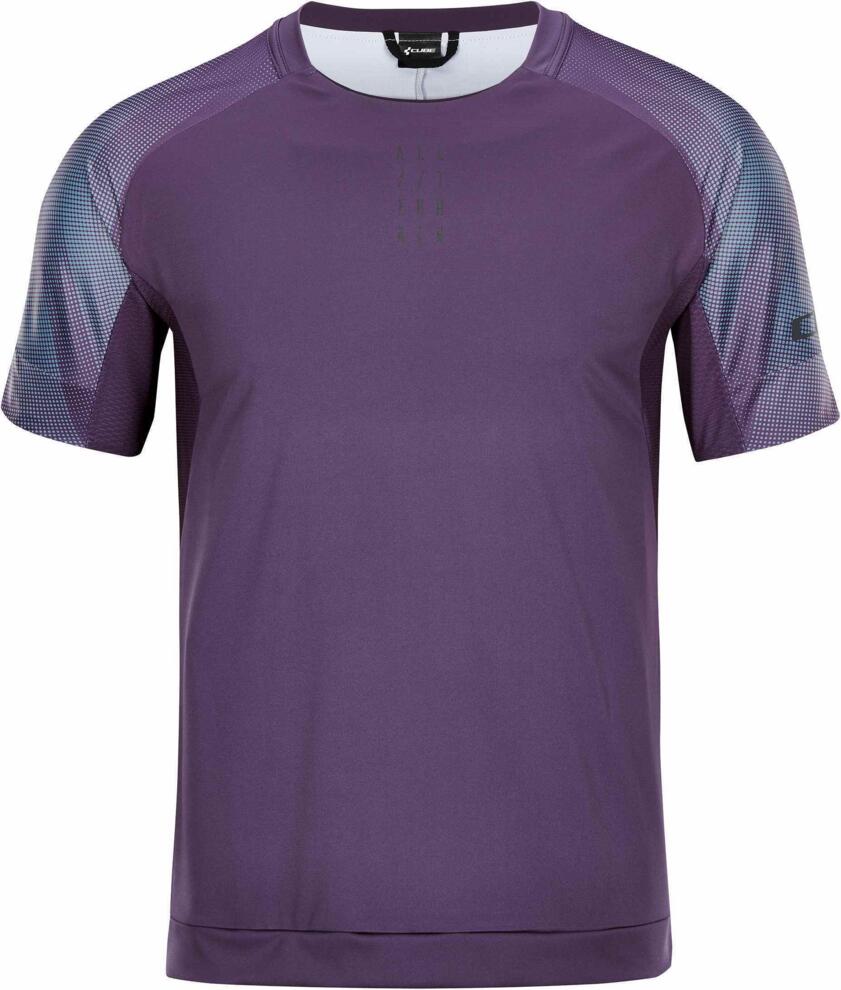 Jersey de cuello redondo CUBE ATX de manga corta color ciruela