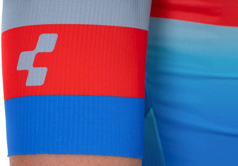 CUBE Teamline Jersey S/S Blue/Red/Grey