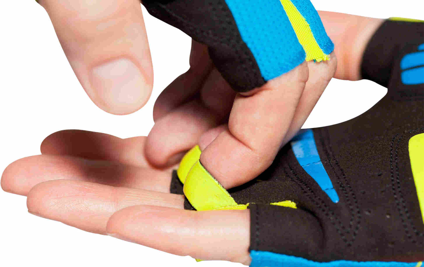 CUBE Handschuhe Natural Fit Ltd Shortfinger Blau/Lime/Schwarz