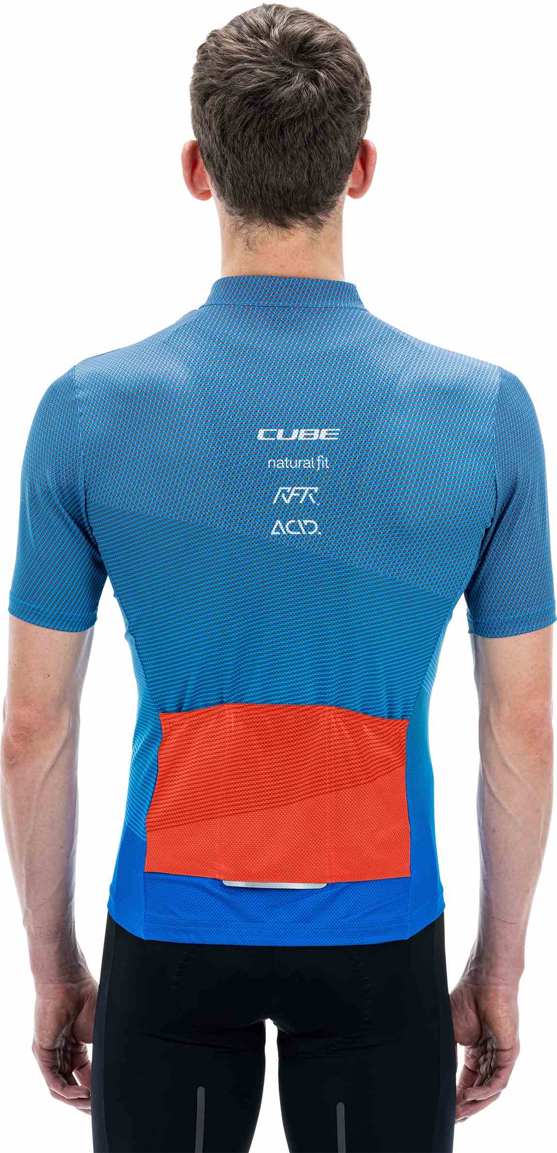 CUBE Teamline Trikot Cmpt S/S Blau/Rot/Grau