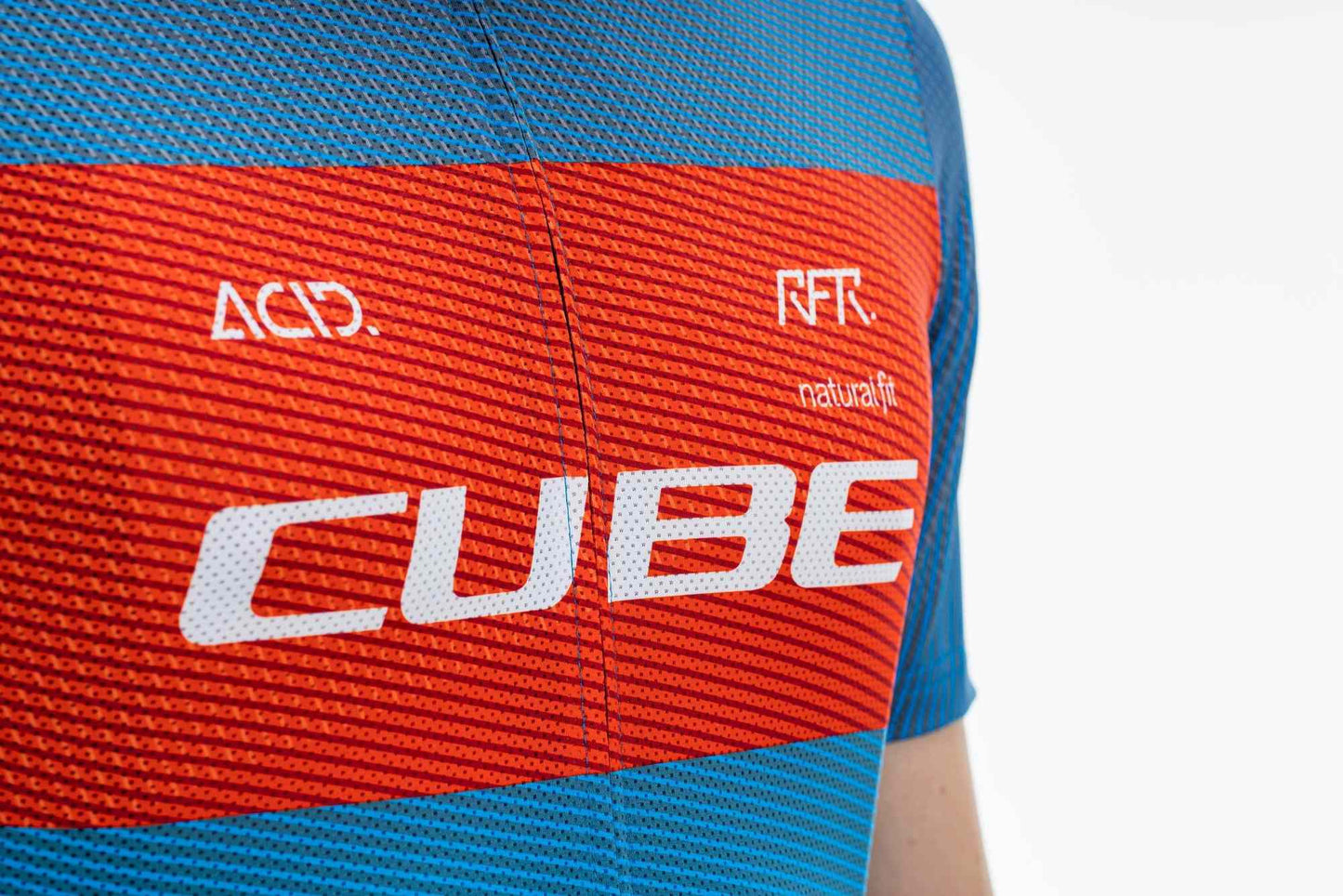 CUBE Teamline Trikot Cmpt S/S Blau/Rot/Grau