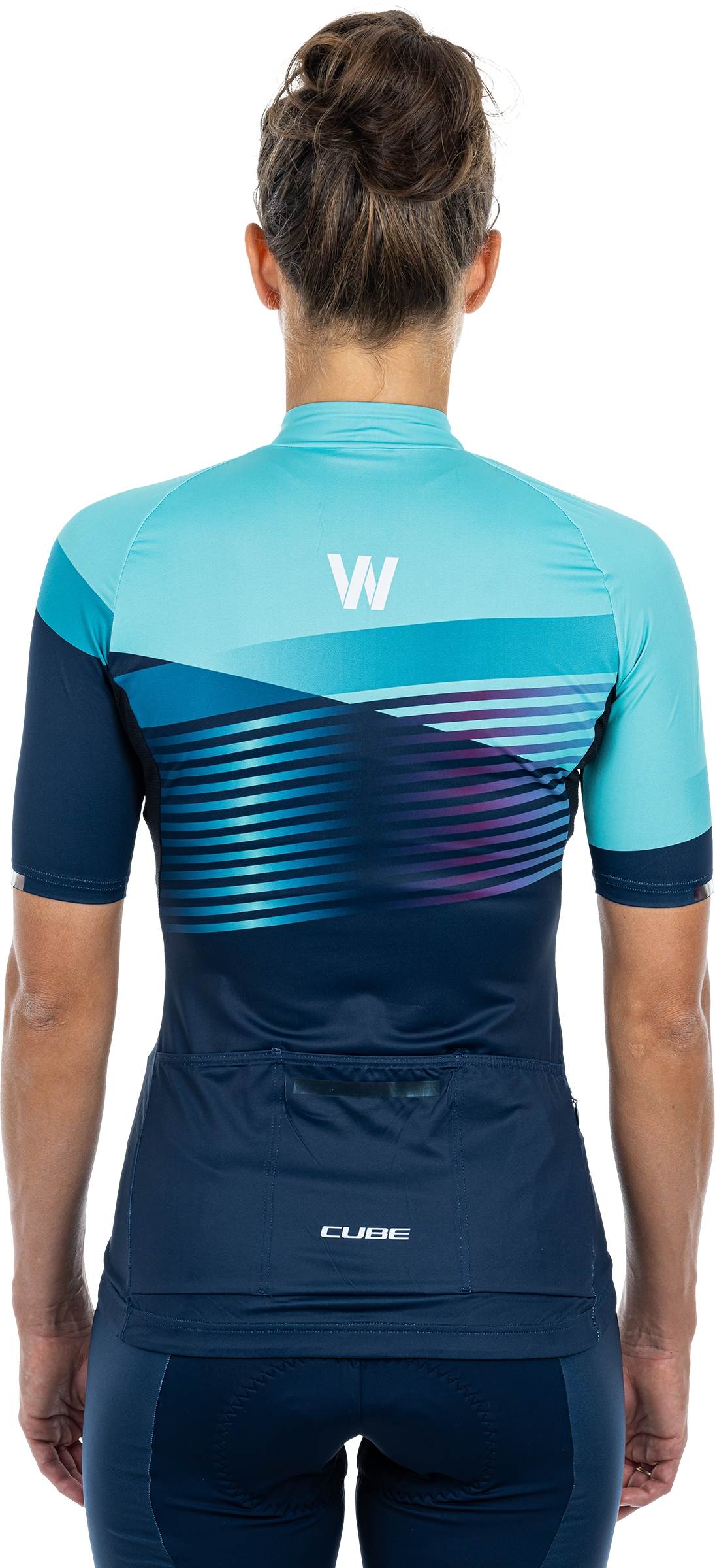 CUBE Teamline Ws Trikot S/S Blau/Mint