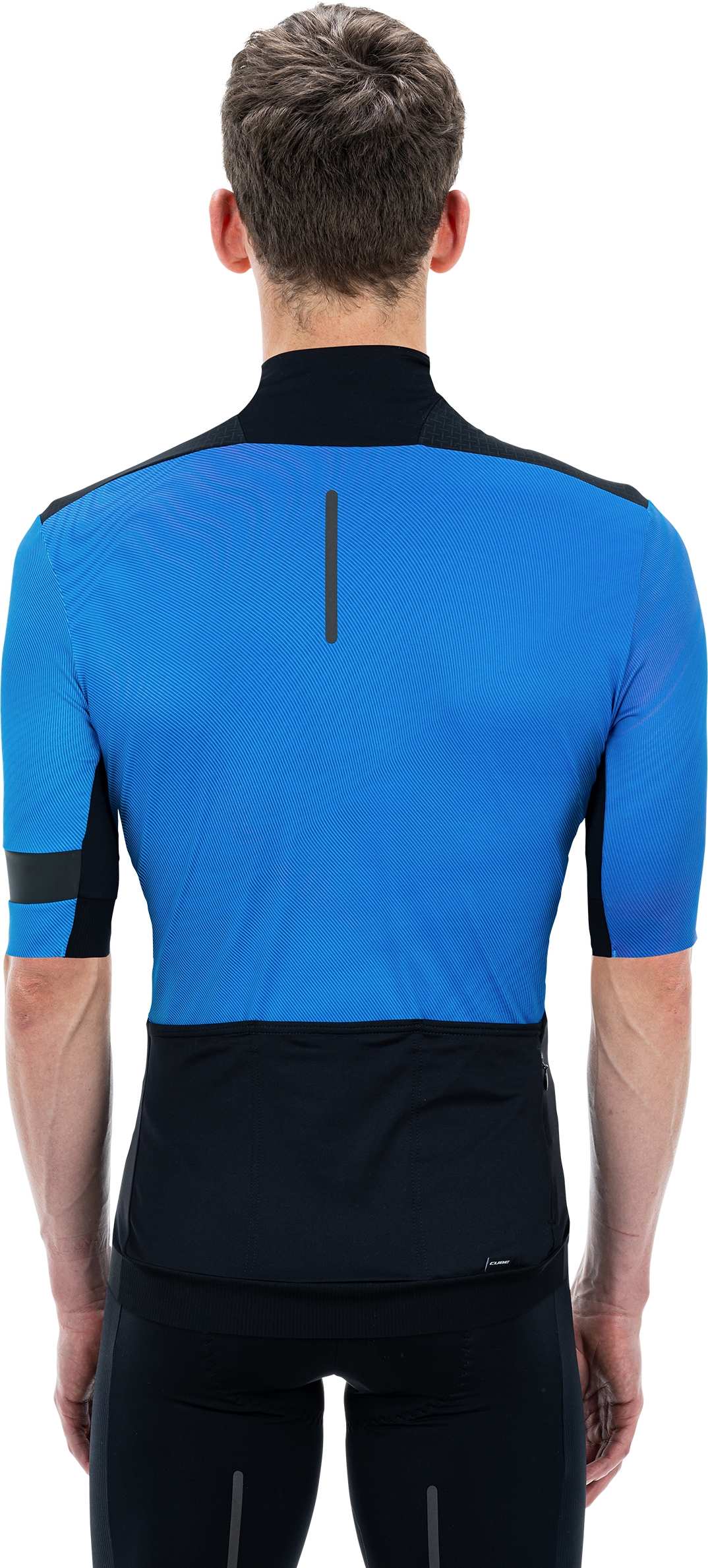 CUBE Blackline Trikot S/S Blaues Muster