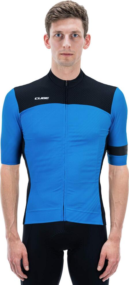 CUBE Blackline Trikot S/S Blaues Muster