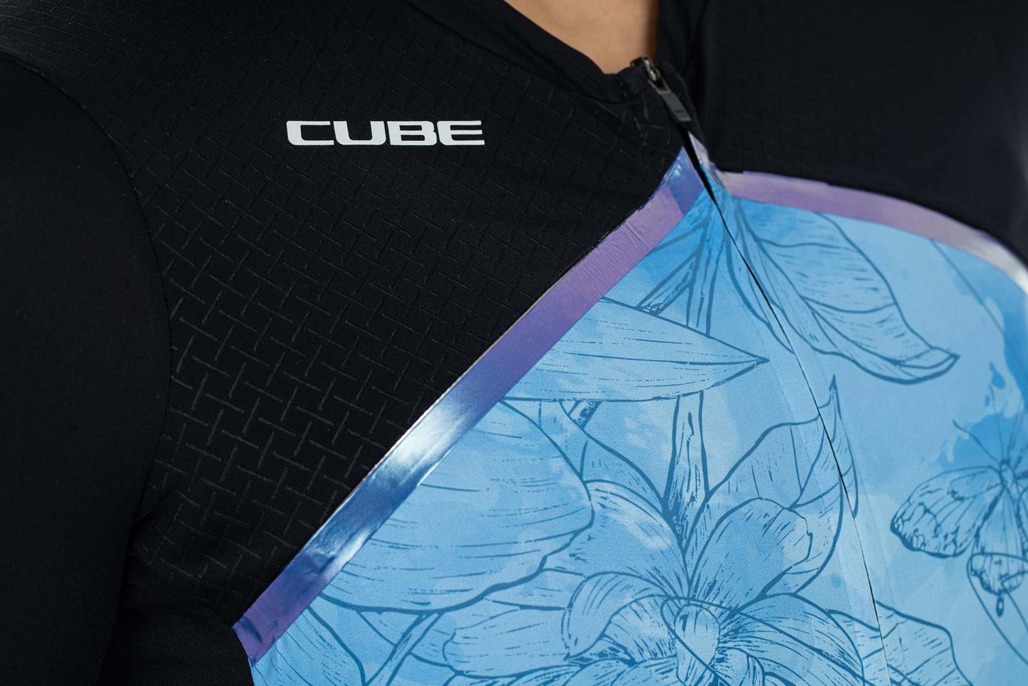 Camiseta de manga corta CUBE Blackline Ws con estampado azul