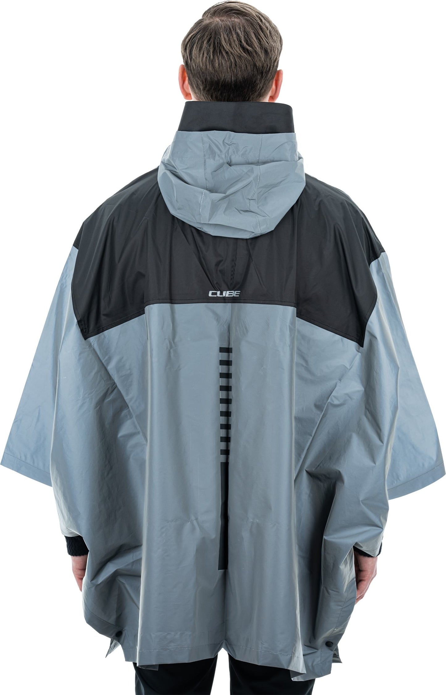 Poncho de seguridad utilitario CUBE ATX color plata y gris