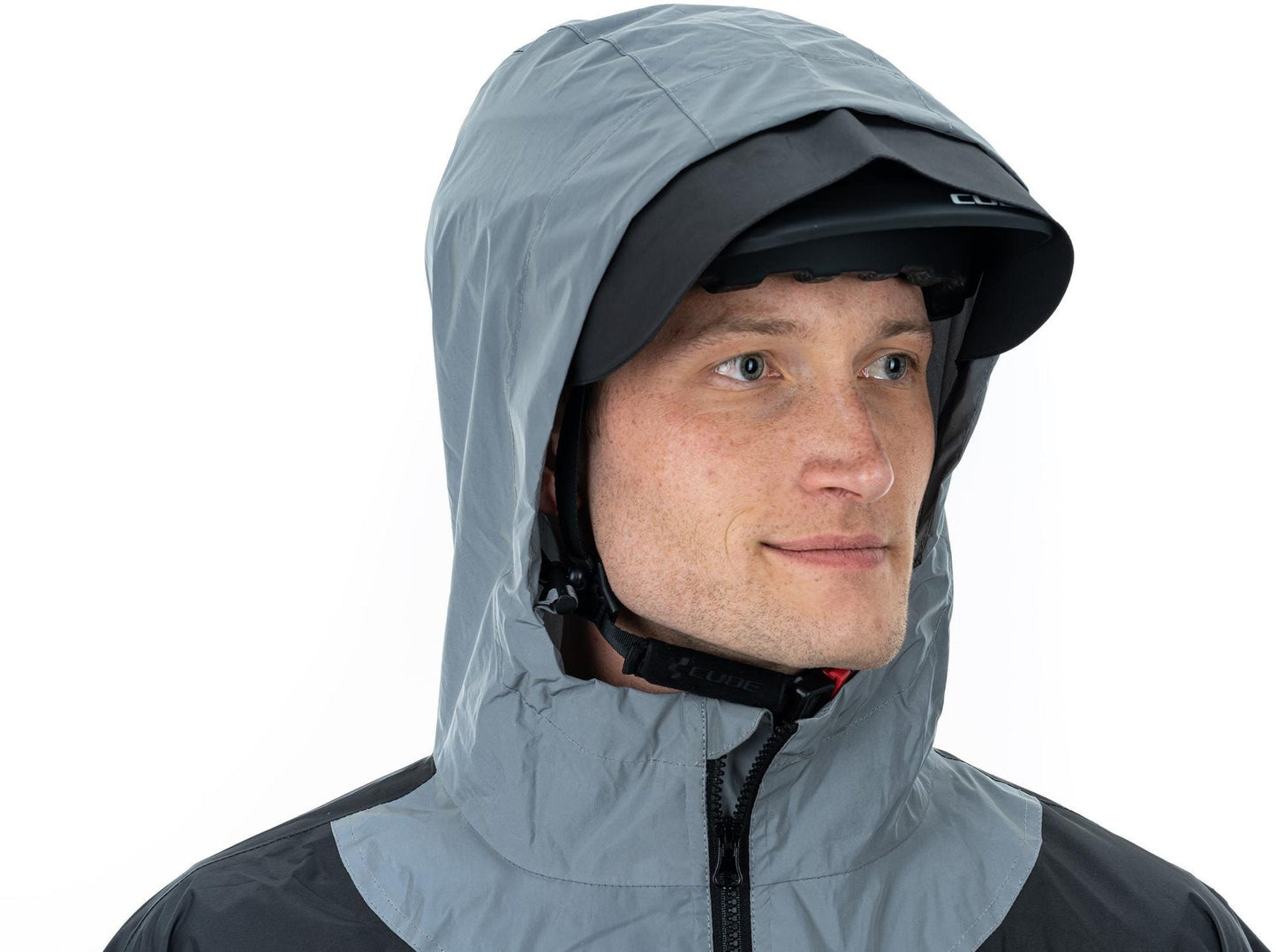 Poncho de seguridad utilitario CUBE ATX color plata y gris