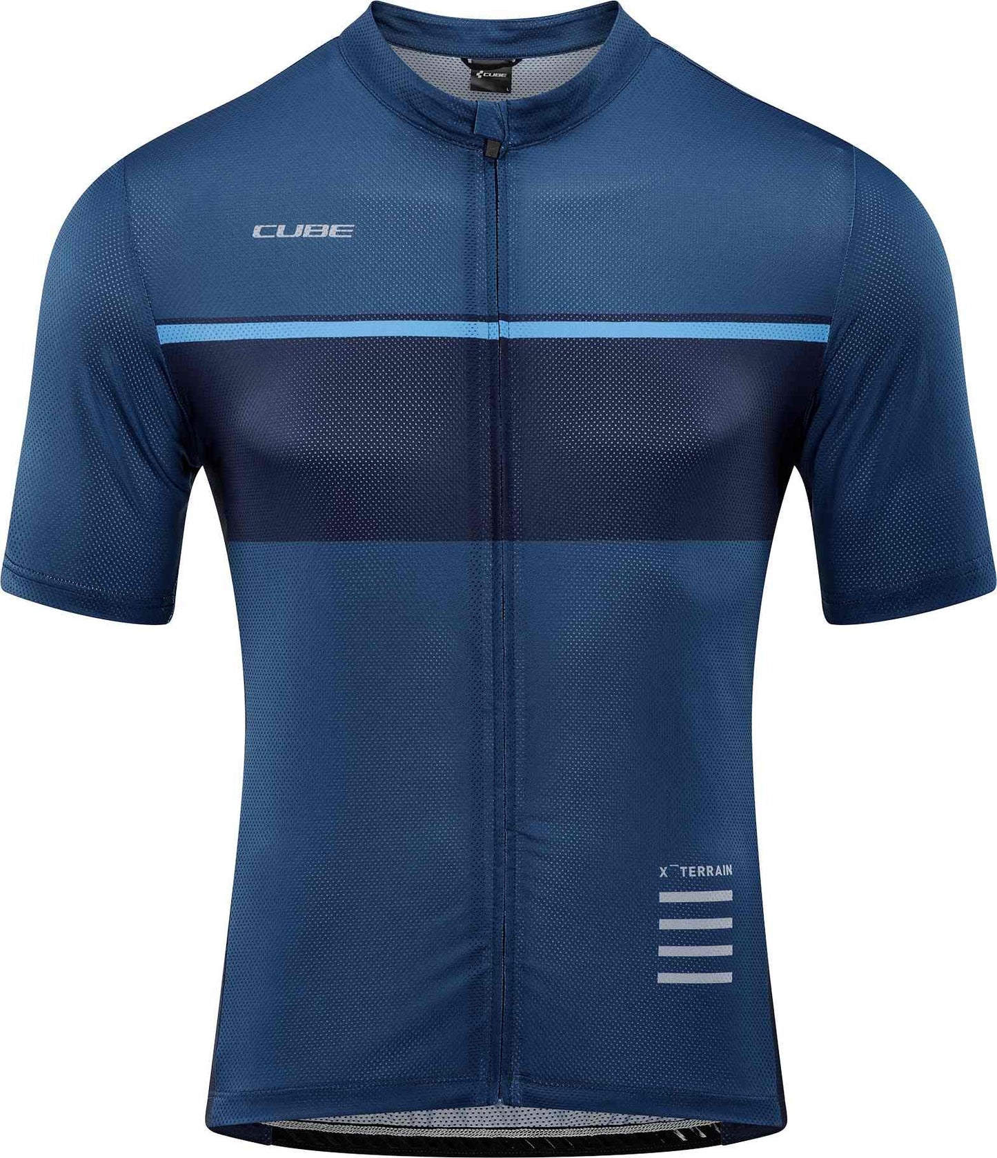 CUBE Atx Trikot Full Zip S/S Blau