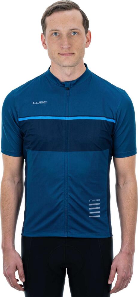 CUBE Atx Trikot Full Zip S/S Blau