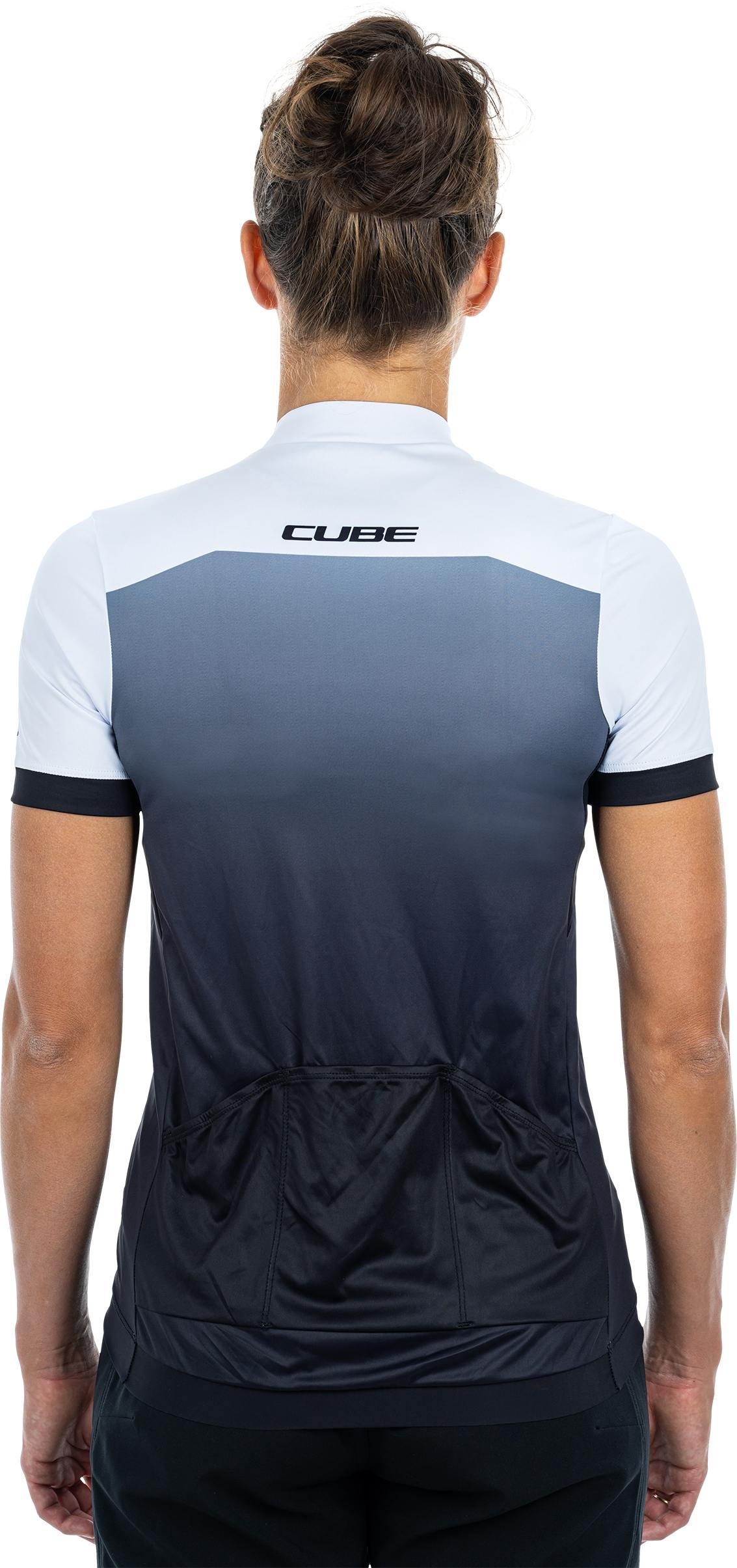 CUBE Atx Ws Jersey Full Zip S/S Schwarz/Weiß